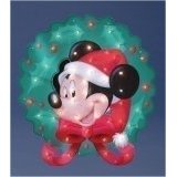 30-inch Disney Mickey Mouse Lighted Holographic Wreath Yard Art with 50 Lights